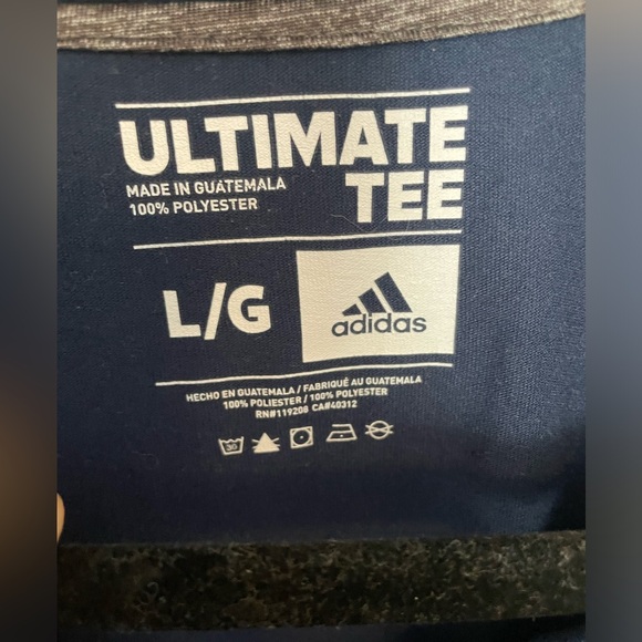 New York Red Bulls Navy Adidas Ultimate Tee Long Sleeve, Size Large - MLS Soccer - Picture 4 of 7